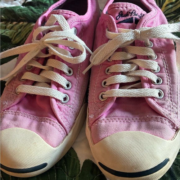 Converse Dip Dye Pink Canvas Jack Purcell Sneakers! Striped lining! - Picture 2 of 5